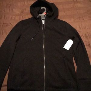 Women’s hooded blk jacket, Waffle jacket